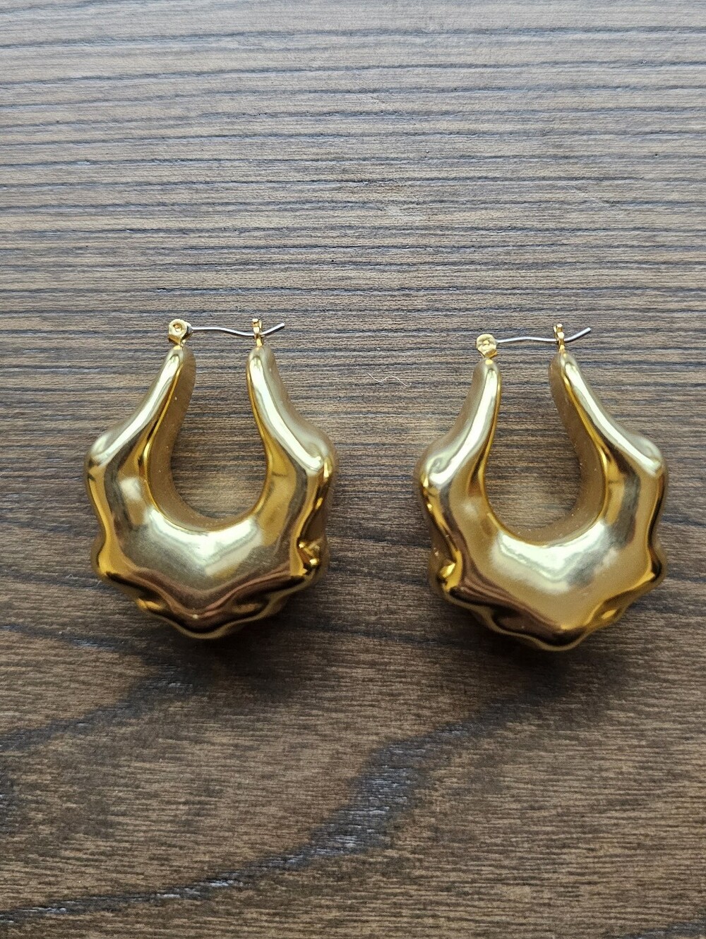 J. Crew Womens Lightweight Sculpted Hoop Earrings Burnished Gold Color